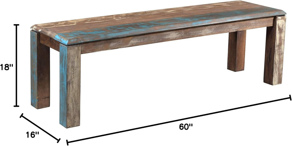 Brown Sheesham Wood Live Edge Bench S982392