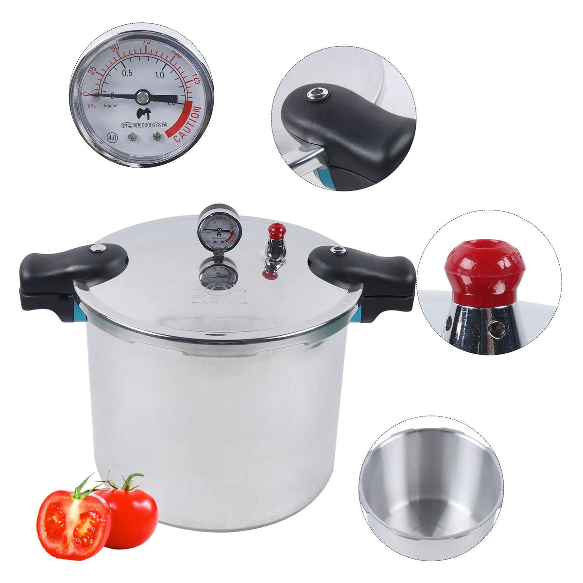 23 Quart Aluminium Pressure Canner Cooker with Gauge Release Valve M1333