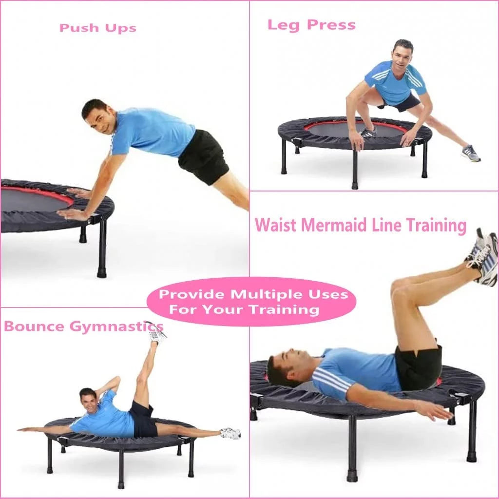 40 Foldable Mini Trampoline with Handrail J940213