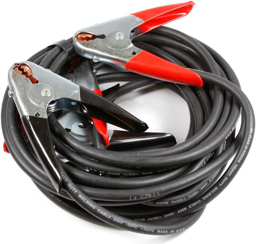 Heavy Duty Booster Battery Cables with 500 Amp Clamps, 25-Feet, Black And Red A187