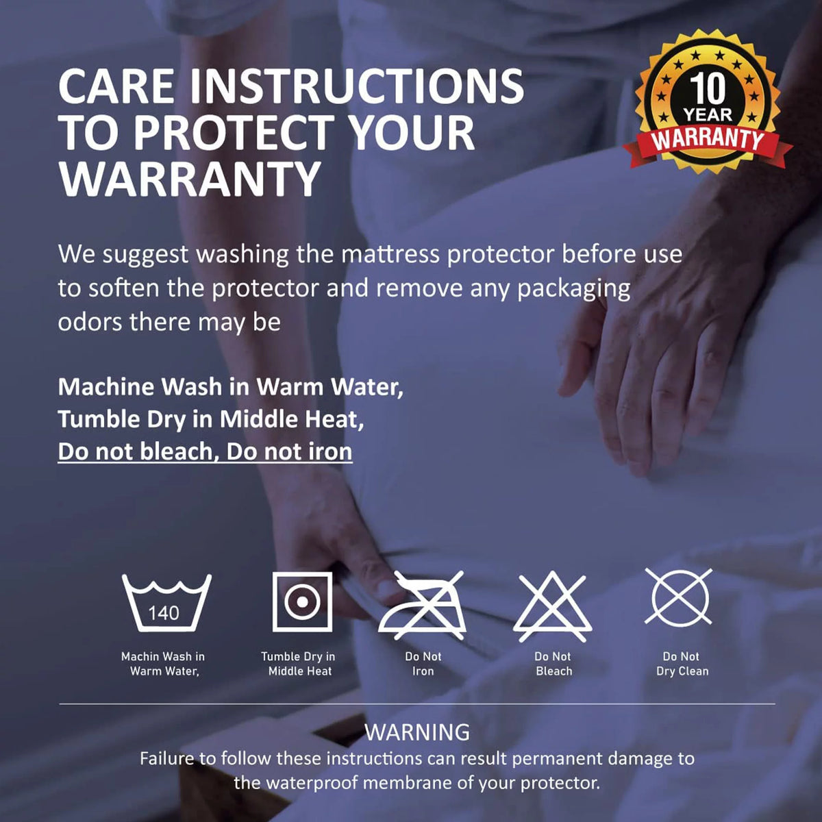 Cotton Terry Mattress Protector Twin XL Size Z85727