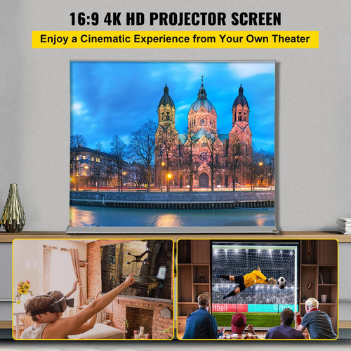 120" 16:9 Manual Pull Up Projector Screen D6066