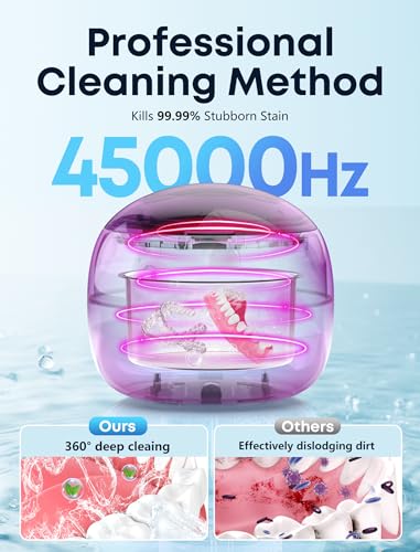 45kHz Ultrasonic Retainer Cleaner with 3 Modes 200ML White R285