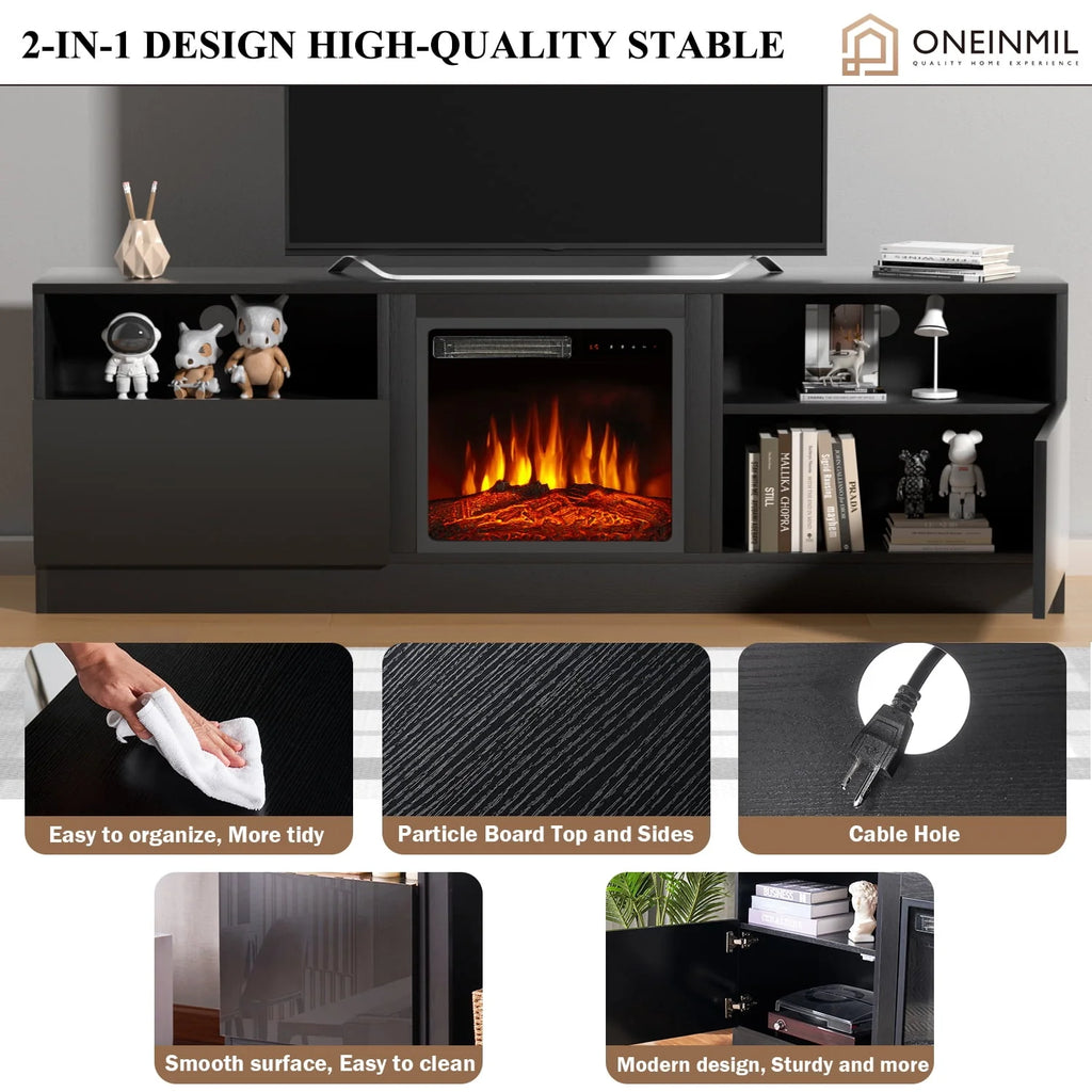 65 Fireplace TV Stand with Electric Fireplace Y687