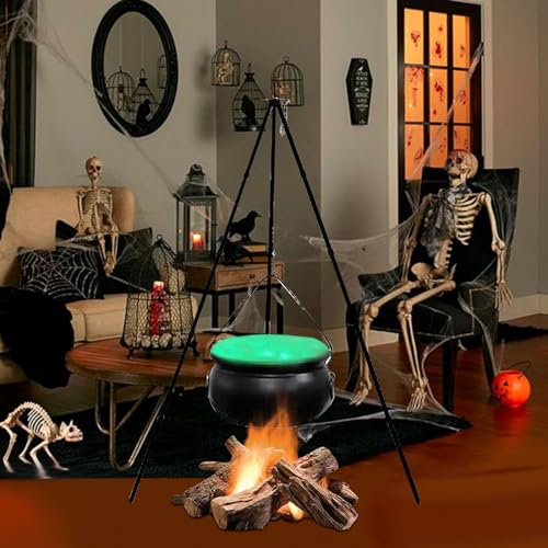 Large Plastic Witches Cauldron on Tripod with Light X126