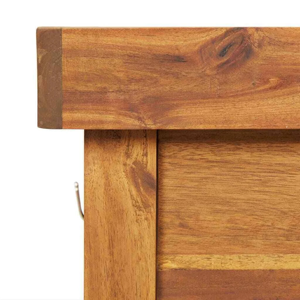 Garden Work Bench with Zinc Top Solid Acacia Wood R675048