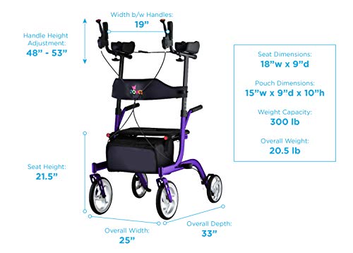 Blue Upright Rollator Walker with Forearm Platform B188503