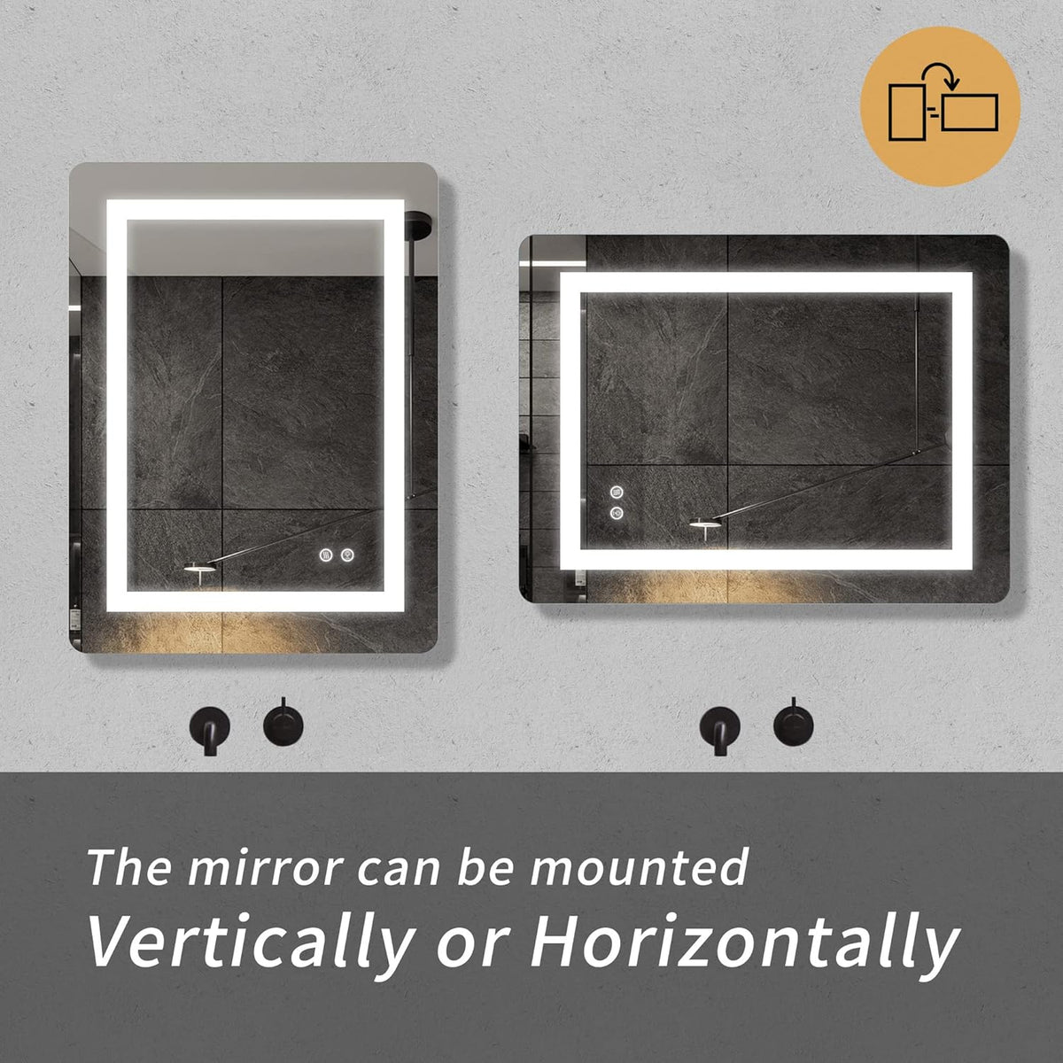 LED Mirror, 24x32 Inch Lighted Bathroom Mirror with Lights, Anti Fog, Dimmable, 3 Lighting Temperature Setting A875