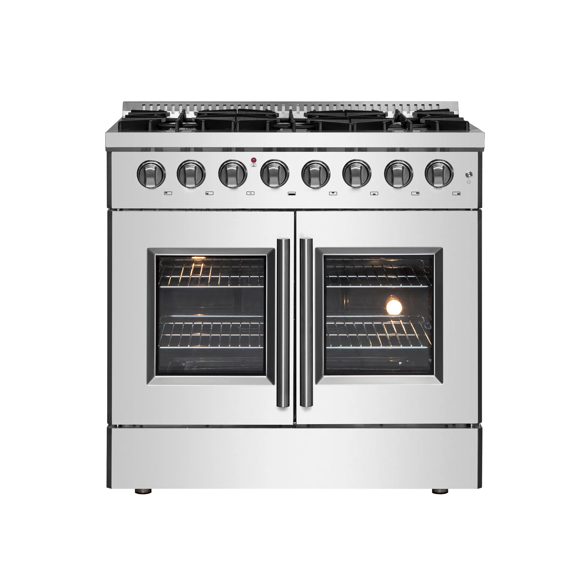 36 Gas Burner Electric Oven Range with French Door in Stainless Steel Q185585