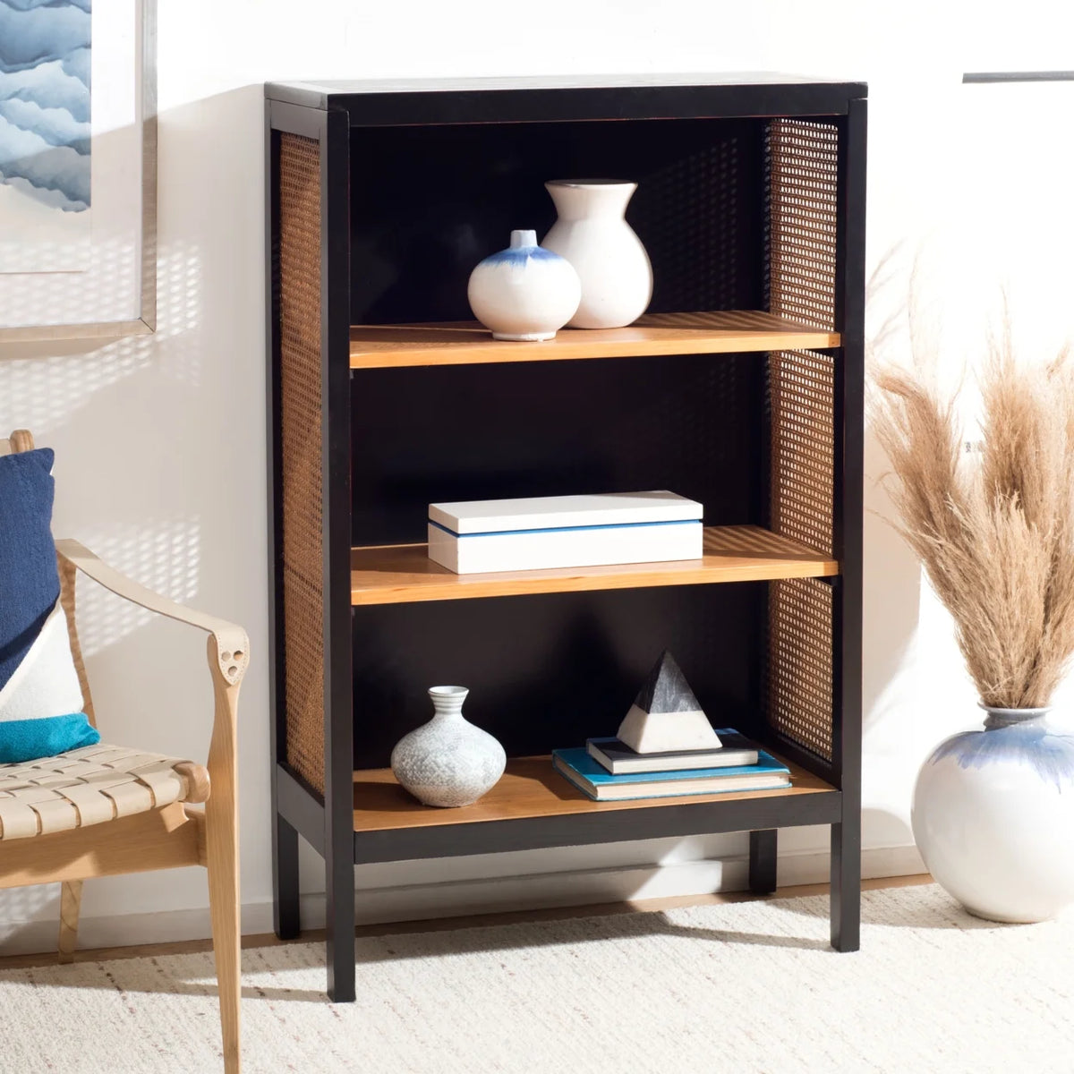 Black 3 Shelf Wood Etagere E871030