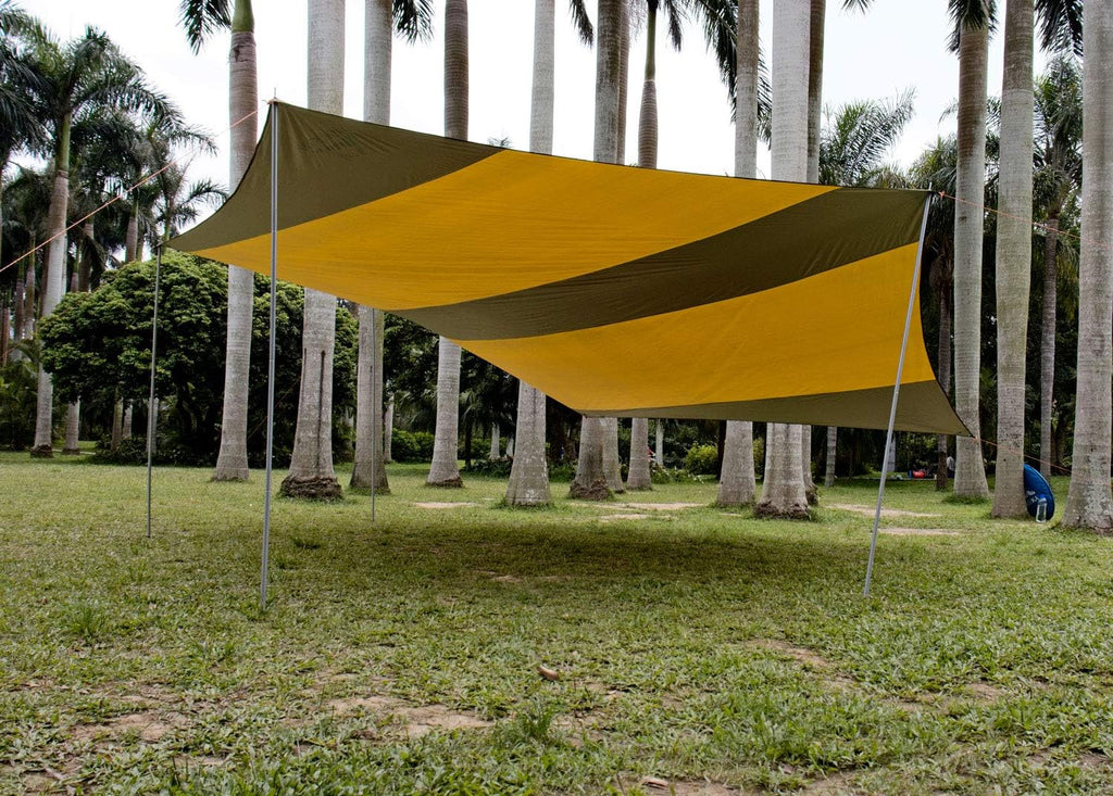 Car Awning Camping Tarp Waterproof Ripstop with 4 Poles D51751