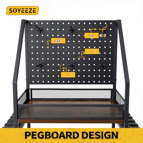 Fishing Rod Holders with Pegboard and Wheels X4335