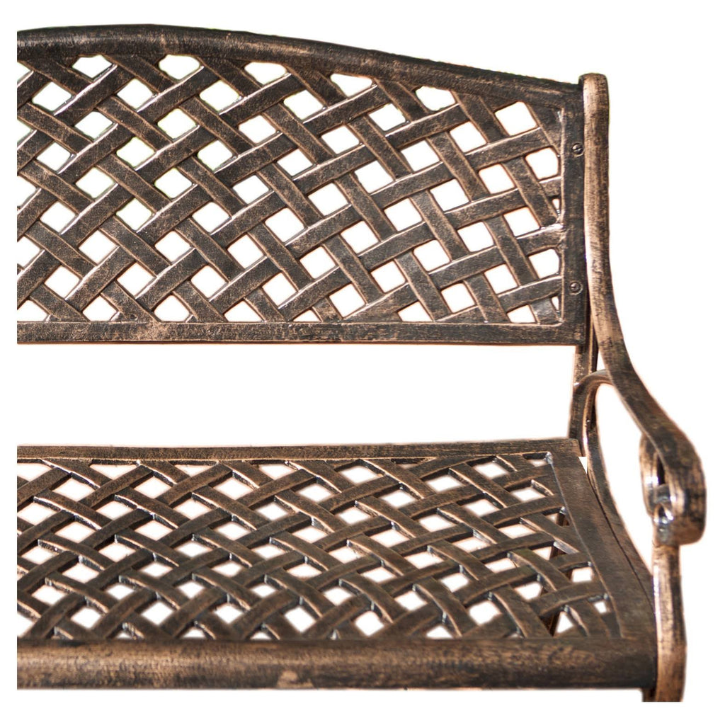 Antique Copper Cast Aluminum Bench M821