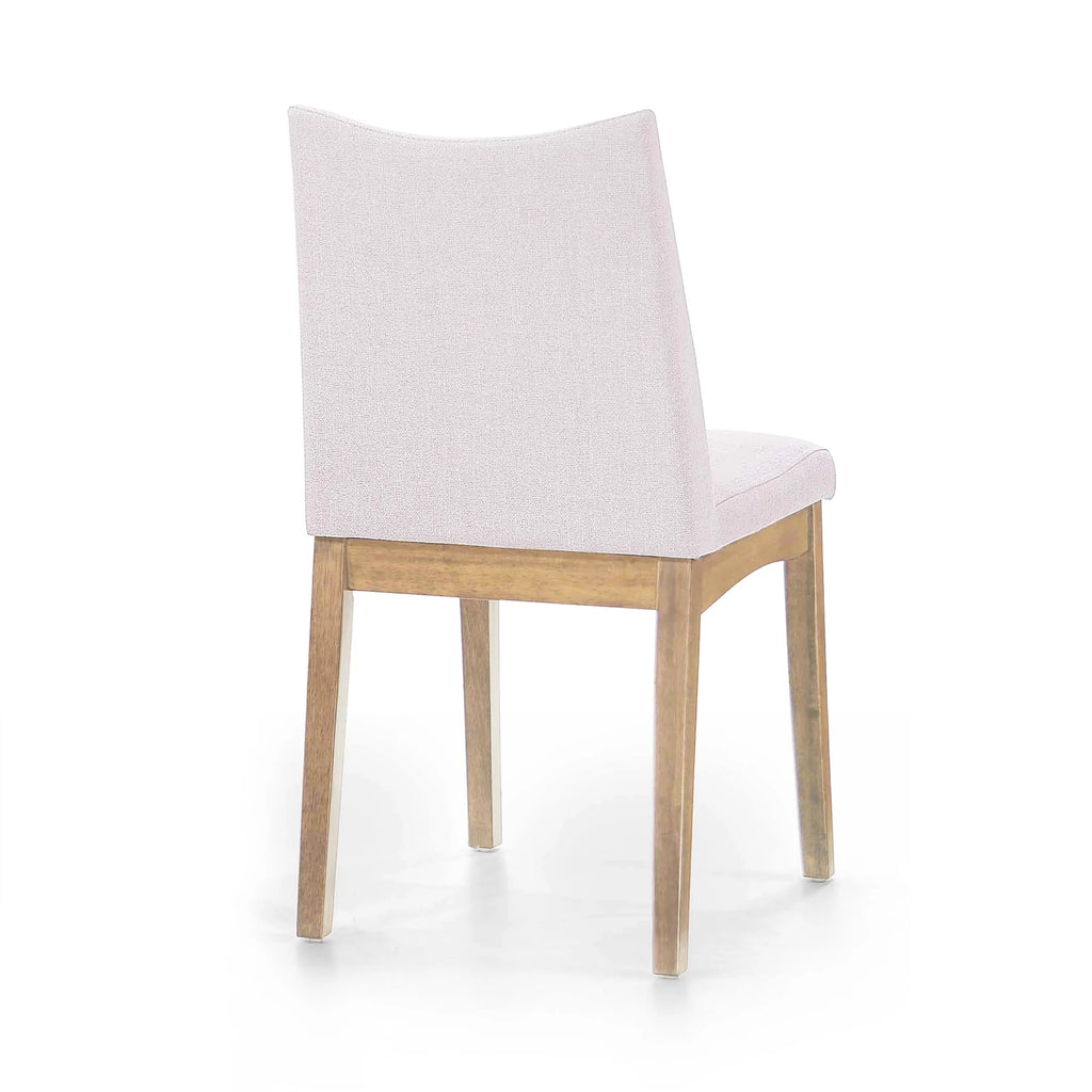 Set of 2 Light Beige Fabric Upholstered Dining Chairs V5521
