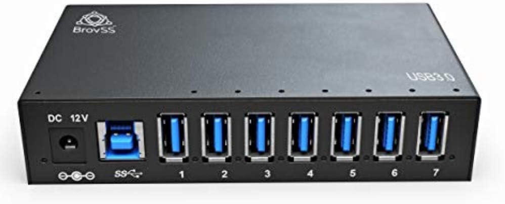 7 Port USB 3.0 Powered Hub with 12V 3A Power Adapter (Black) S617873