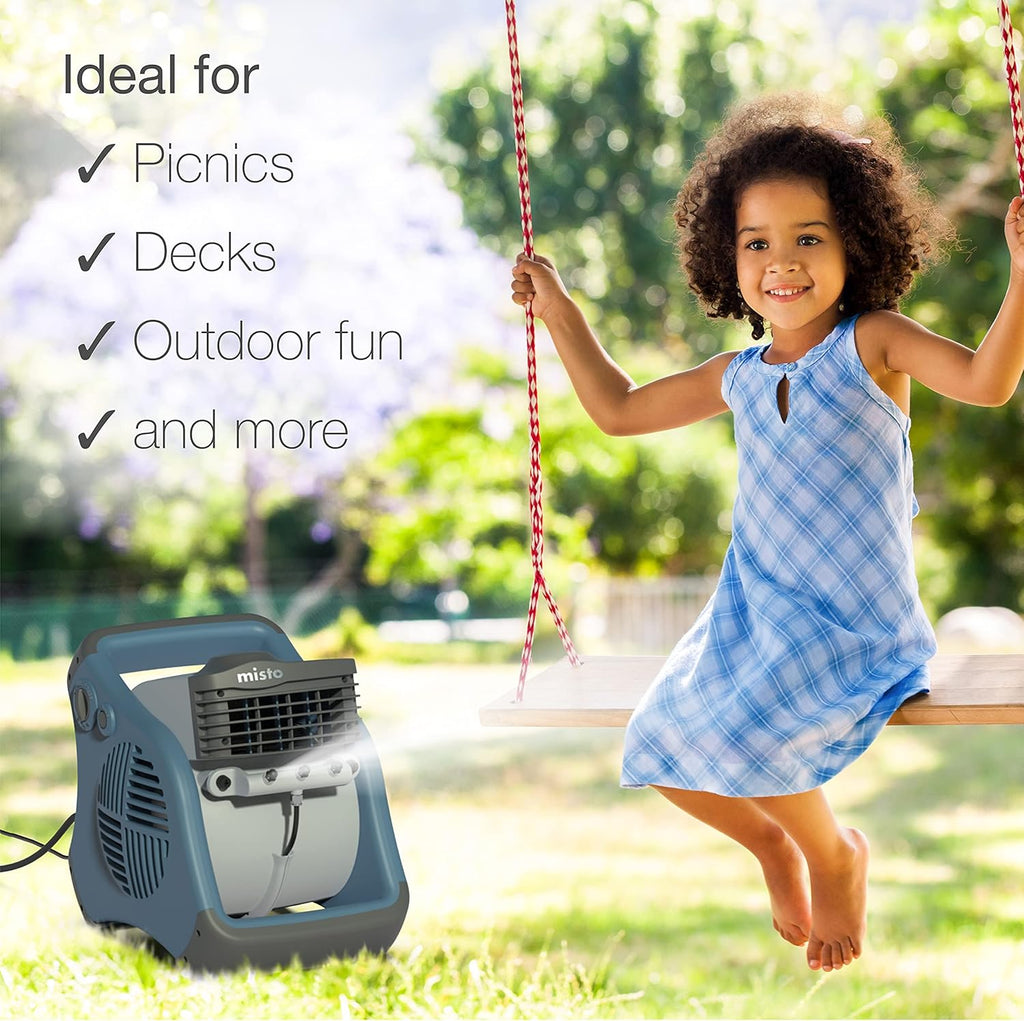 Blue Outdoor Misting Fan Q82186