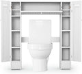 White Freestanding Over The Toilet Cabinet with 2 Side Doors K61105