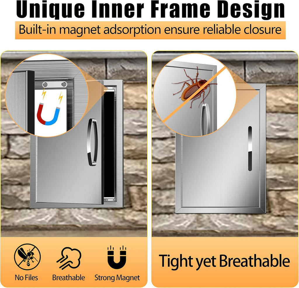 Stainless Steel BBQ Access Door 17W x 24H Inch X2070