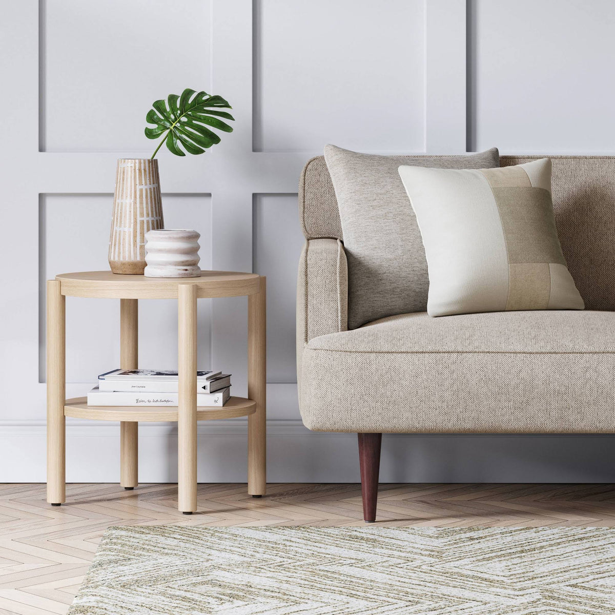Round Wood Accent Table Natural C28643