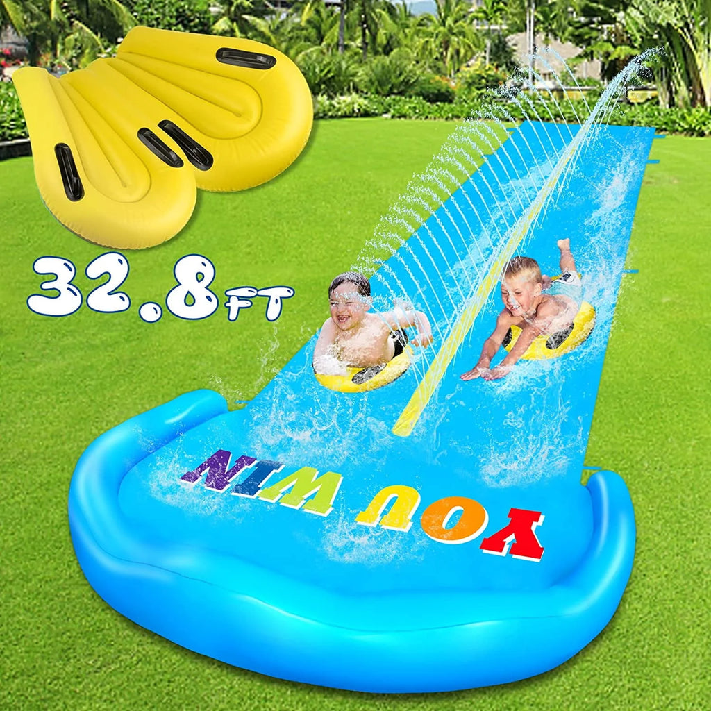 16FT Double Outdoor Water Slide with 2 Surfboards I6206