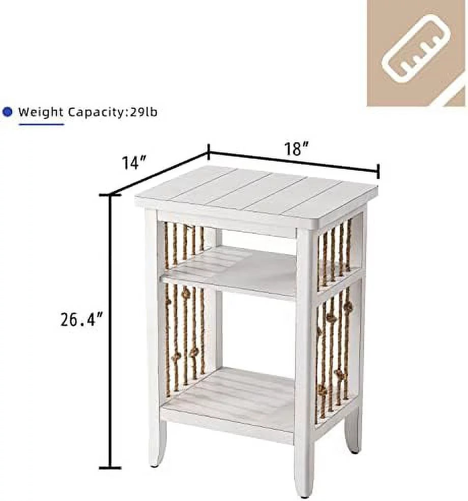 2 Tier MDF Wooden Nightstand I581751