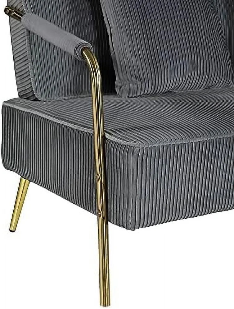 55" Velvet Loveseat Sofa with 2 Throw Pillows N65392