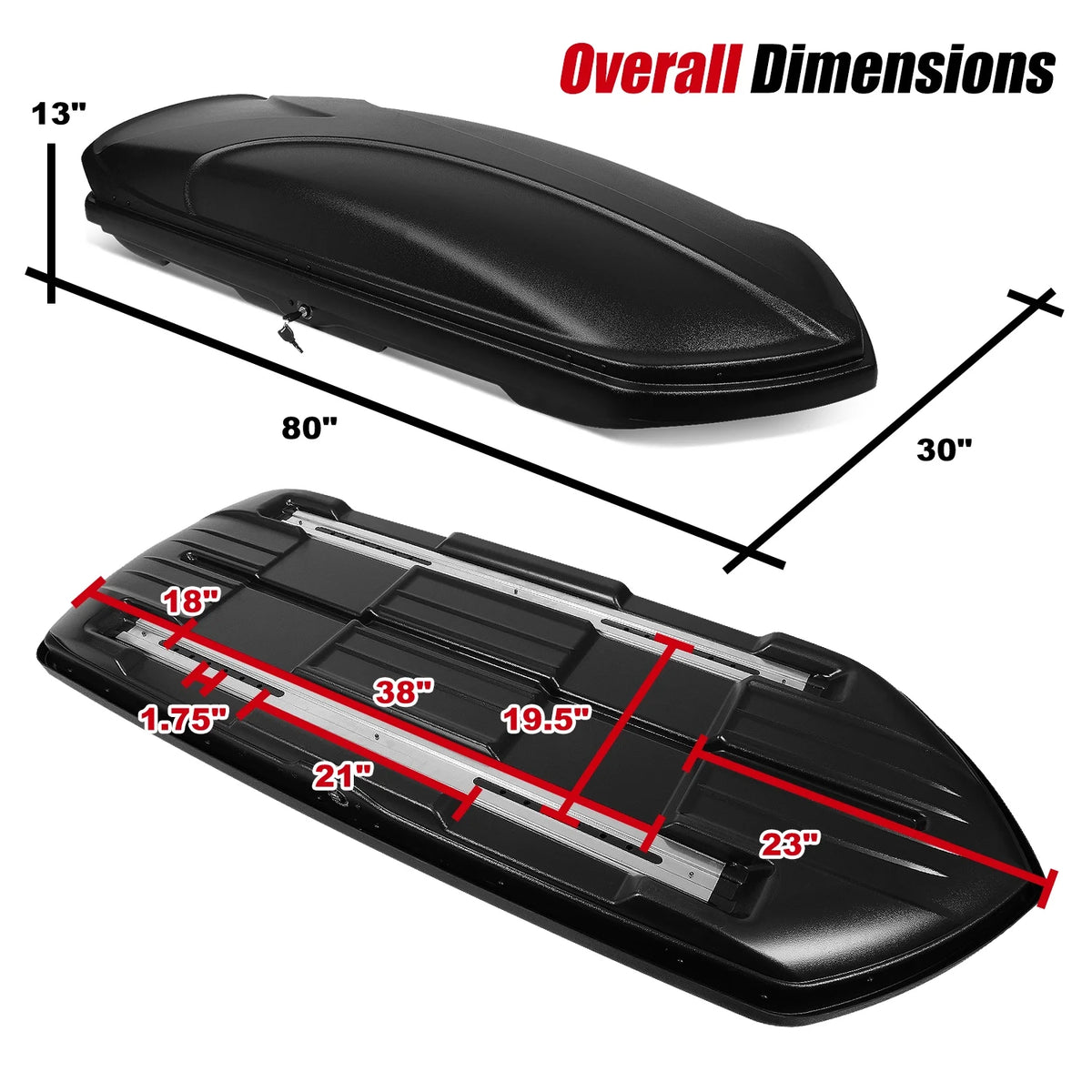 Universal SUV Roof Top Cargo Storage Box with Keys E1428