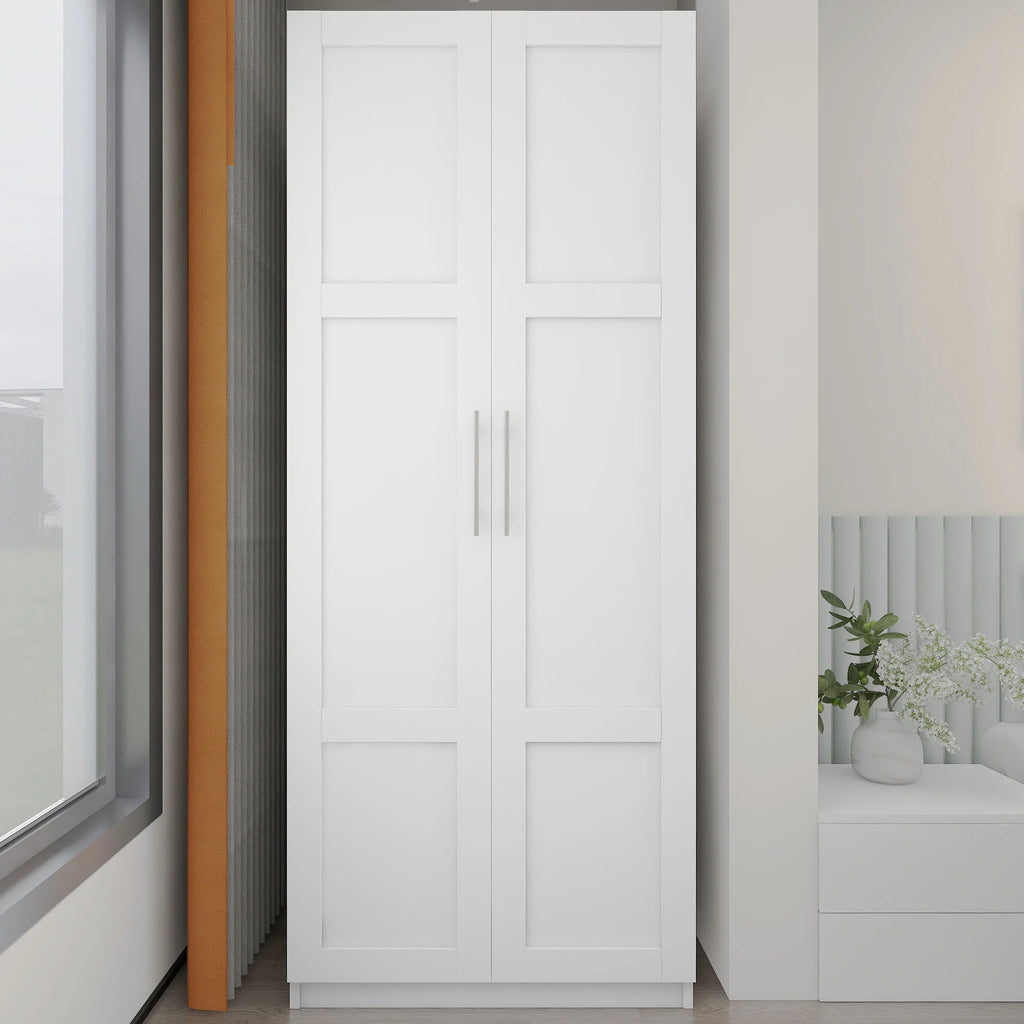 White 31 inches Wood Storage Cabinet with Doors P248