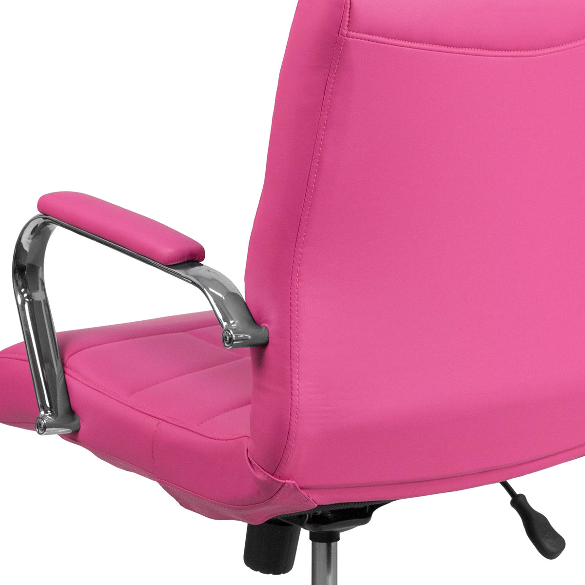 Pink Vinyl Swivel Office Chair with Chrome Base M2939