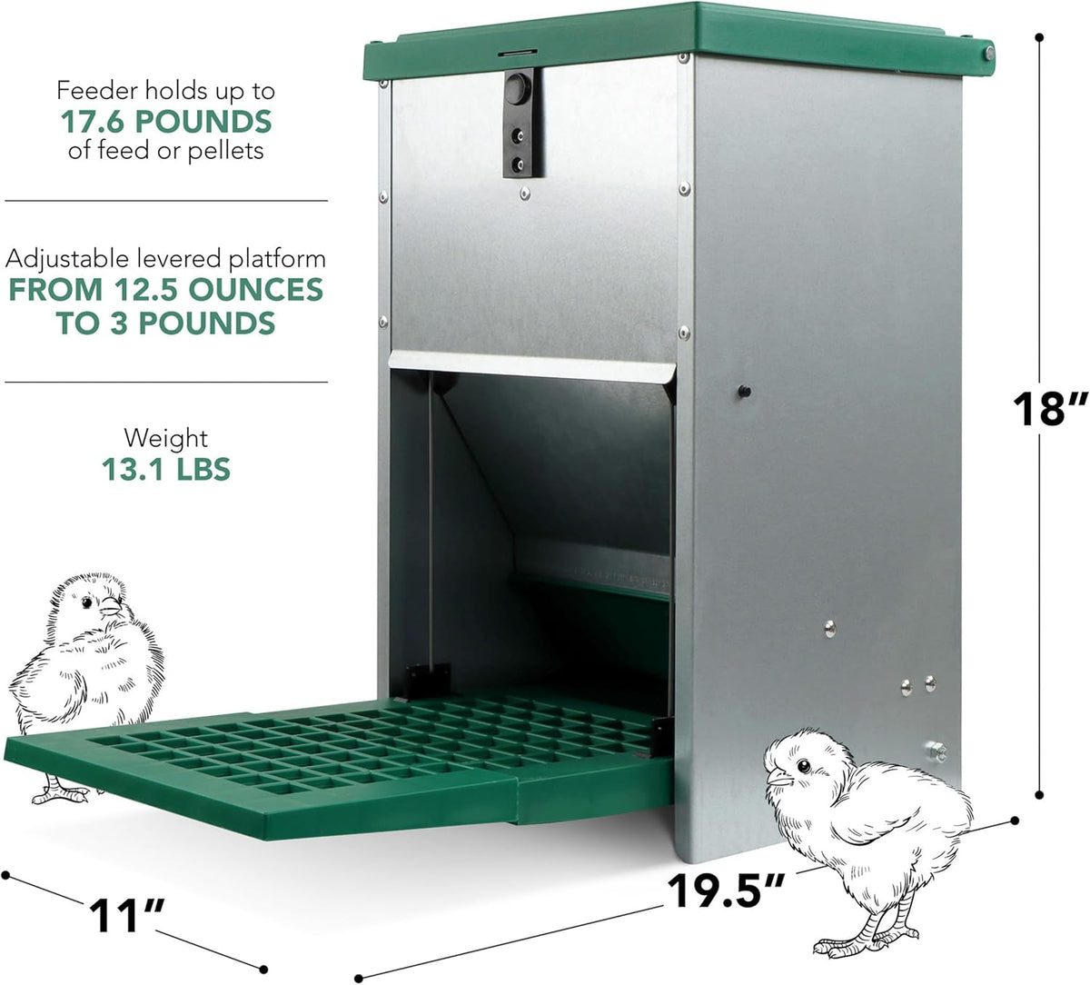 17.6 lb. Capacity Automatic Chicken Feeder O518842