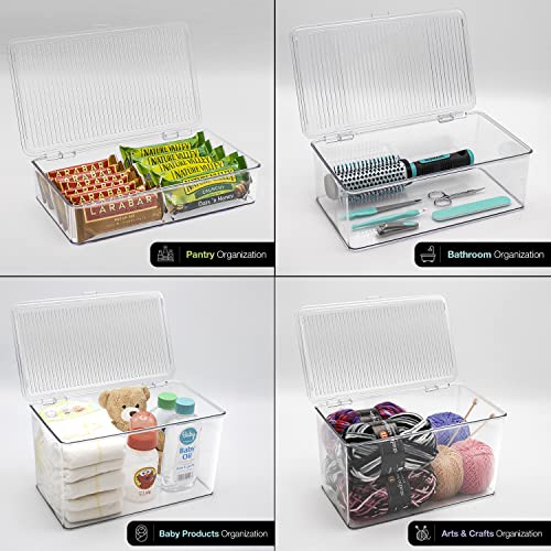 3 Pack Clear Plastic Storage Bins with Lids P4720