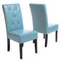 Teal Bonded Leather Dining Chair Set of 2 X1242