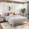 Queen Size Black Metal Canopy Bed Frame with Headboard C8429