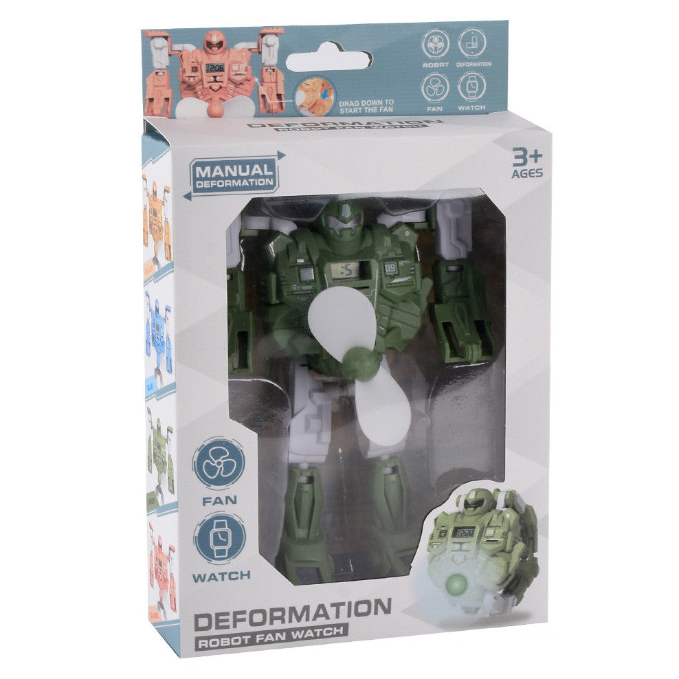 Digital Watch 3 In 1 Deformation Robot with Fan A675