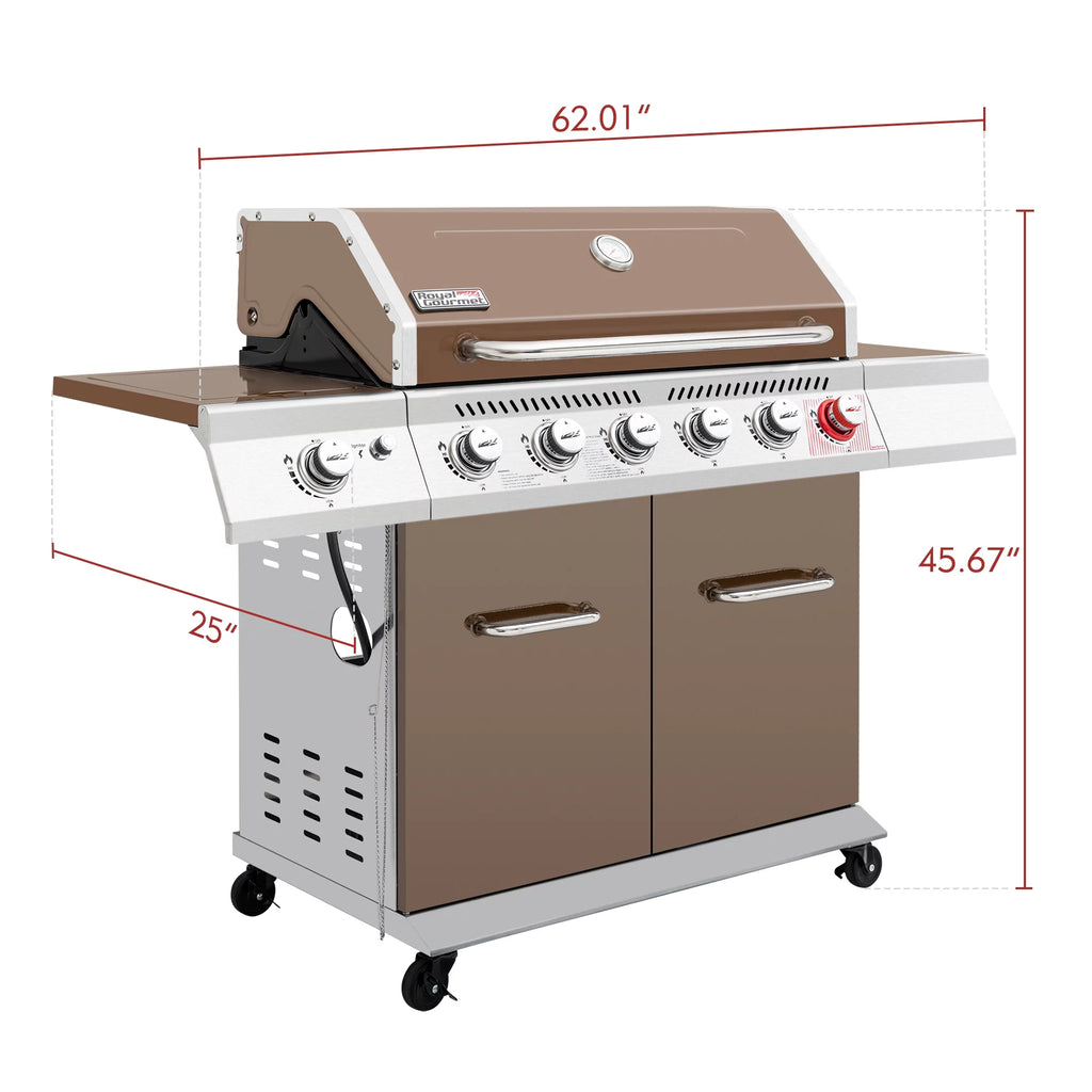 6-Burner Gas Grill with Sear Burner and Side Burner P33471