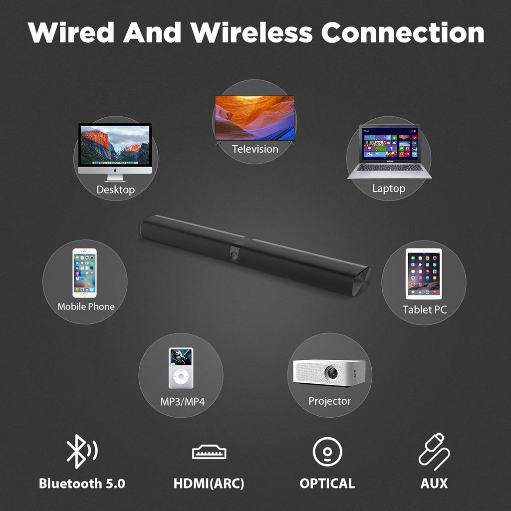 Sound Bar with Bluetooth 5.0 and 4 Speakers O7494