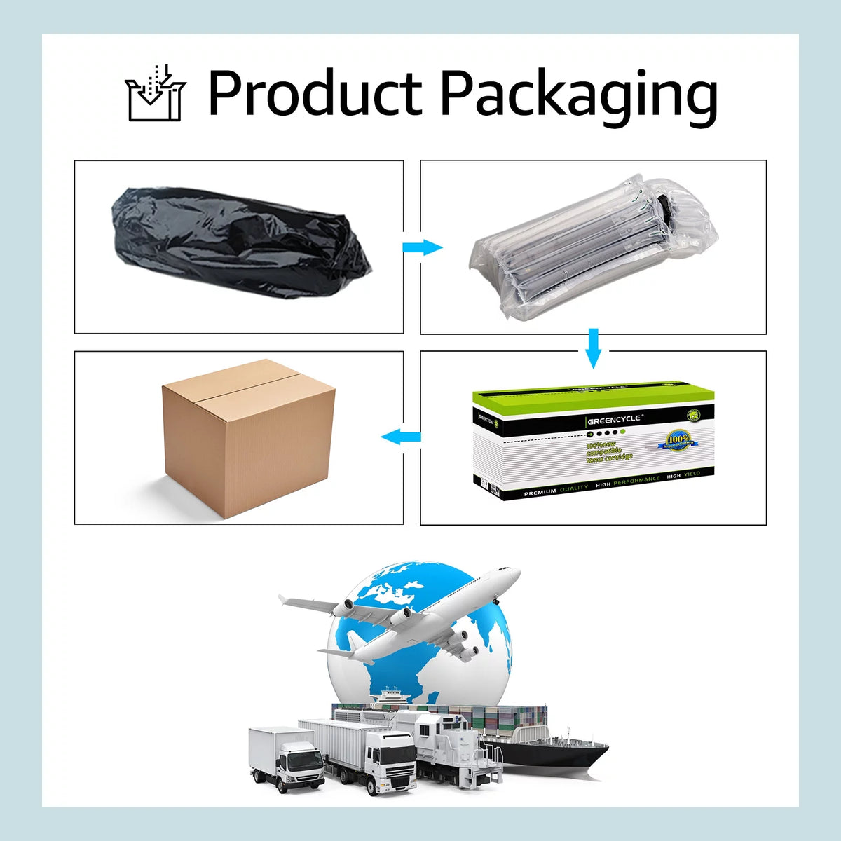 8 Pack Black Toner Cartridge Replacement G53010