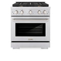 30 Gas Range with Convection Oven and 4 Brass Burners in Stainless Steel D3265