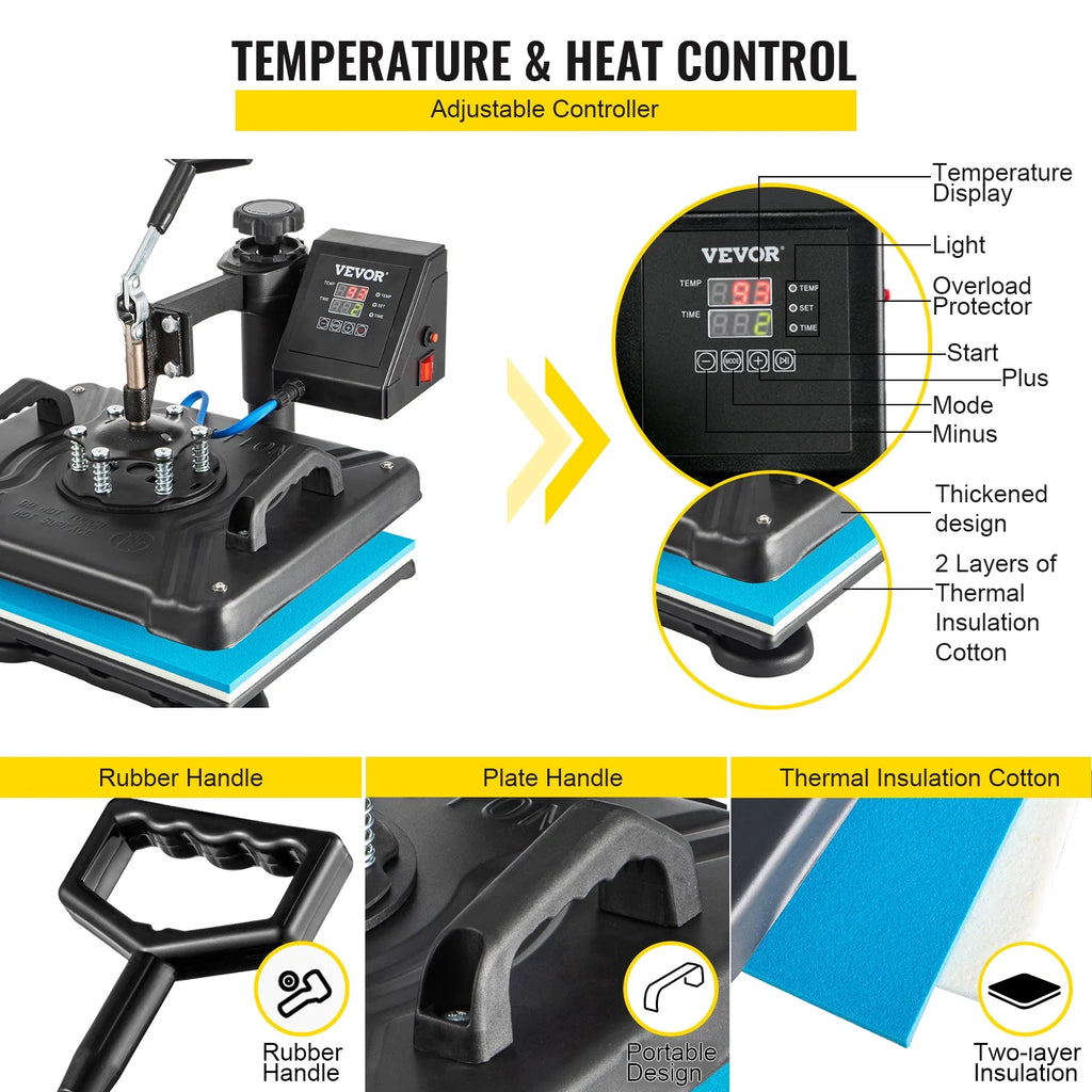5 in 1 Heat Press Machine Digital Multifunctional Sublimation Q639