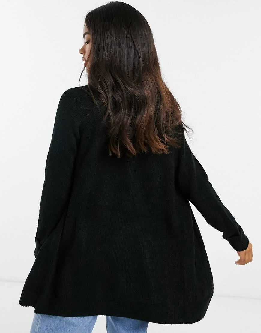 Longline Cardigan in Black K8930