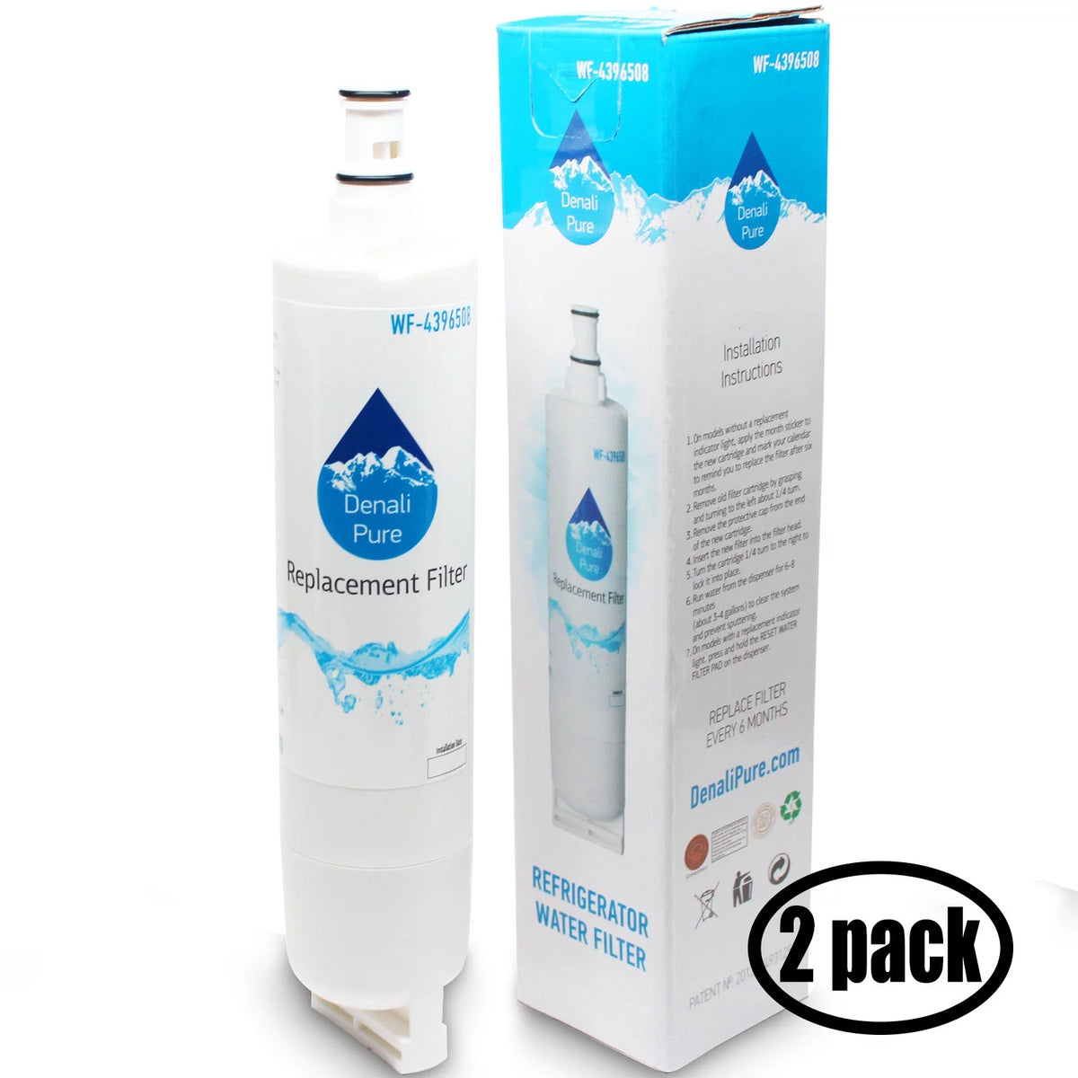 2-Pack Refrigerator Water Filter Cartridge I610619
