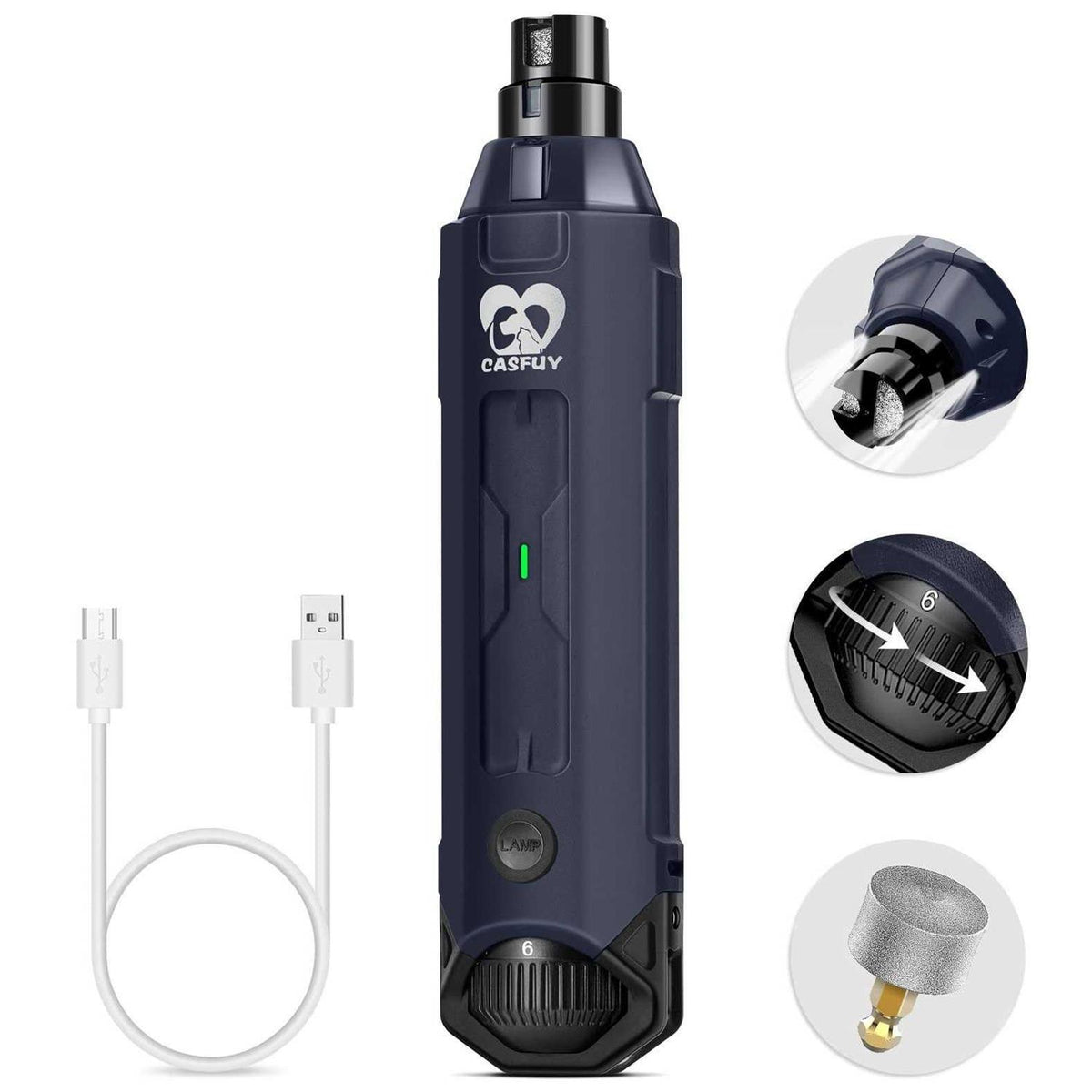 6-Speed Rechargeable Electric Dog Nail Grinder B1154