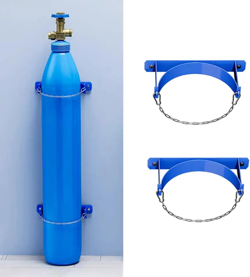 2 Pcs Wall Mount Oxygen Tank Holder with Adjustable Chain L504