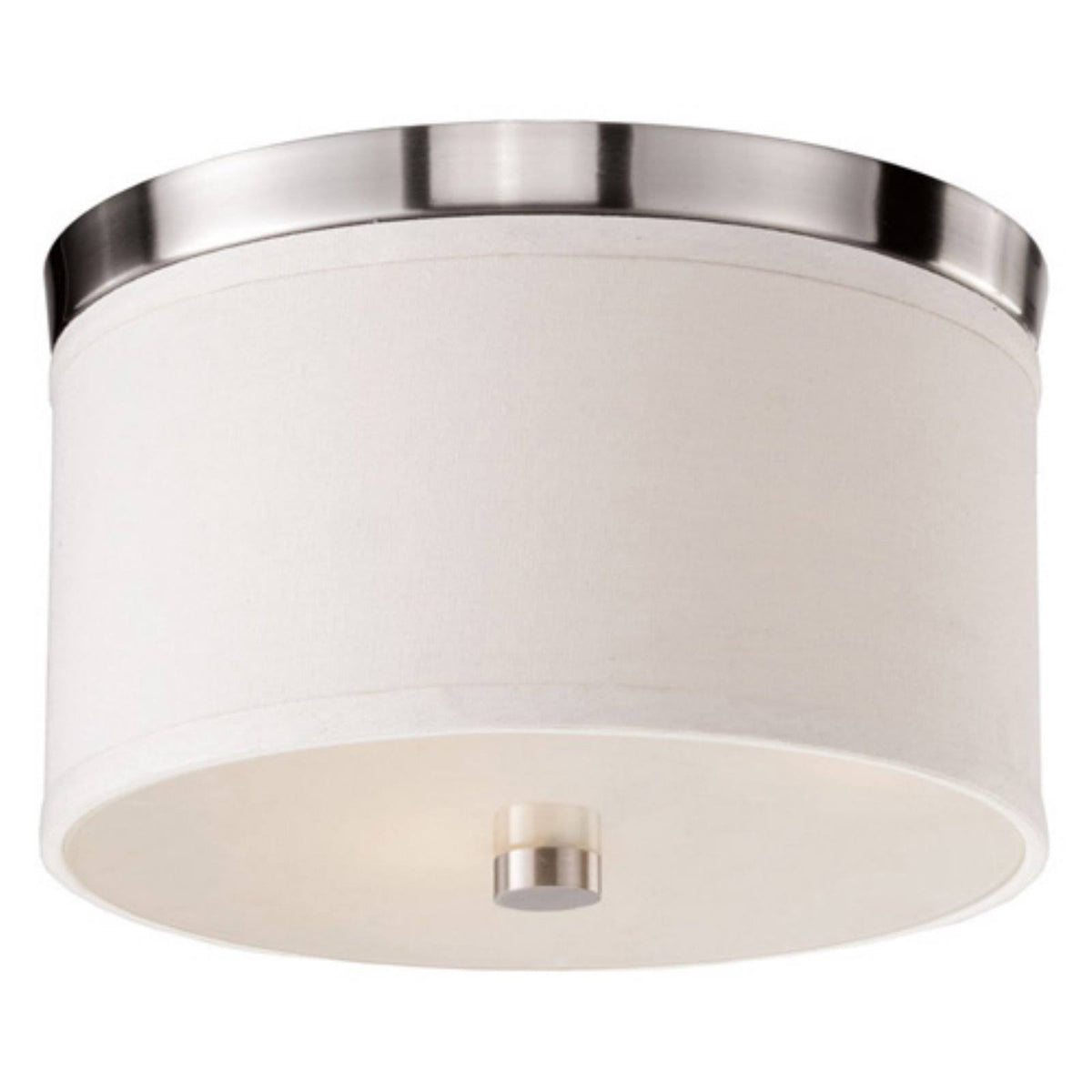 White and Nickel Round Flush Mount U314938