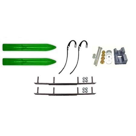Green Trail 6 inch Snowmobile Skis with 8 inch Round Bars Complete Kit Arctic Cat 2009 and All 2010-11 P95922