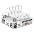 12 Pack 14" Clear Skirt Hangers with Adjustable Clips C171
