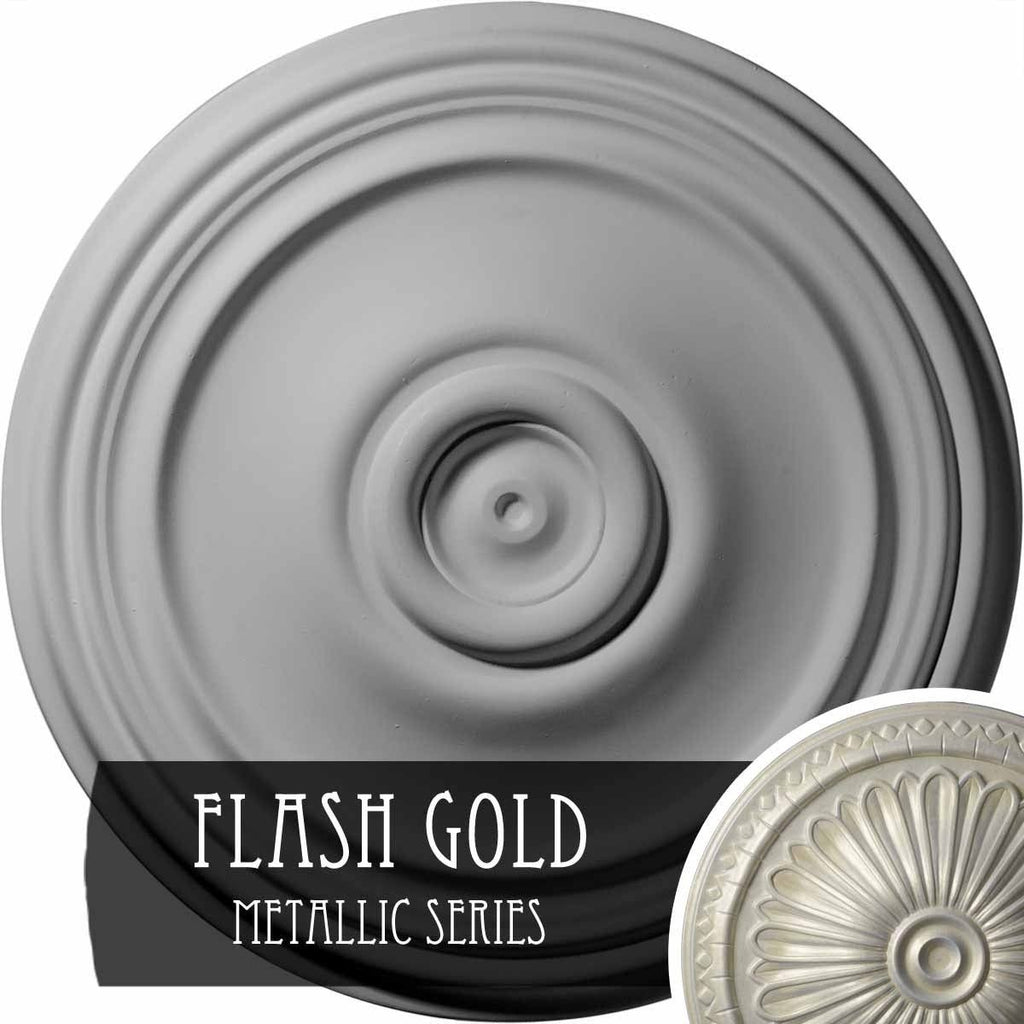 21 inch x 1 1/4 inch Hand-Painted Flash Gold Ceiling Medallion Z7584