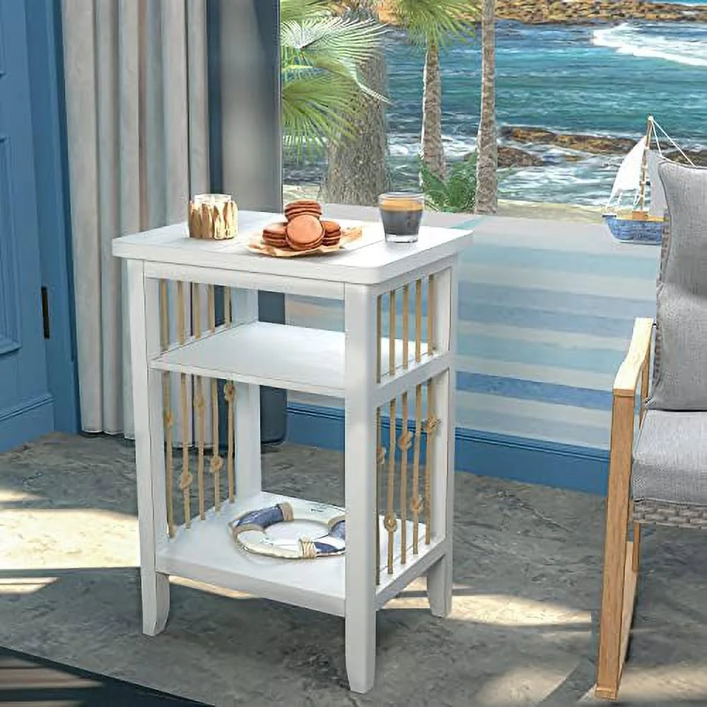 2 Tier MDF Wooden Nightstand I581751