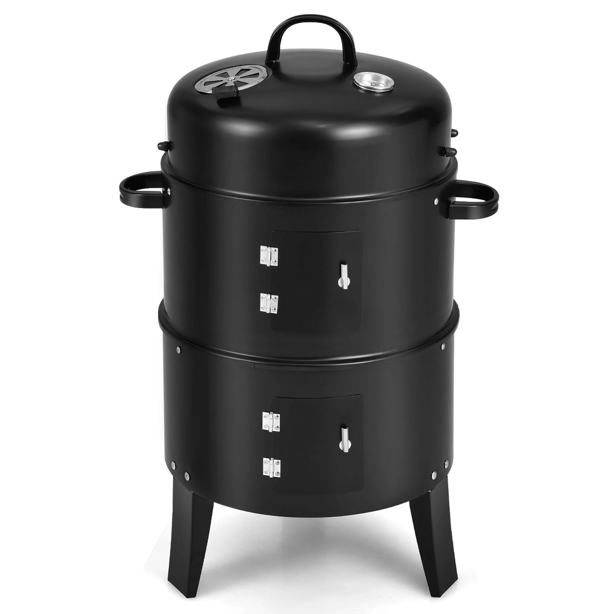 3-in-1 Vertical Charcoal Smoker Grill with 2 Layer J740