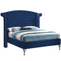 Blue Velvet Queen Platform Bed A97121
